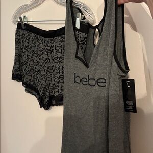 bebe Gray and Black Intimates Set